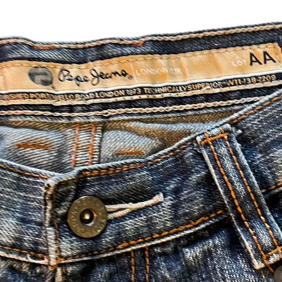 Pepe Jeans Denim Shorts AA Size 18 Youth Distressed 5 Pockets medium wash - Picture 4 of 12